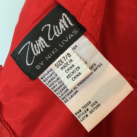 Zum Zum red prom mini dress size 7/8 - Picture 9 of 10